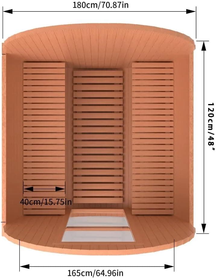Outdoor 2-Person Spruce Barrel Sauna with Electric Stove thumbnail 2