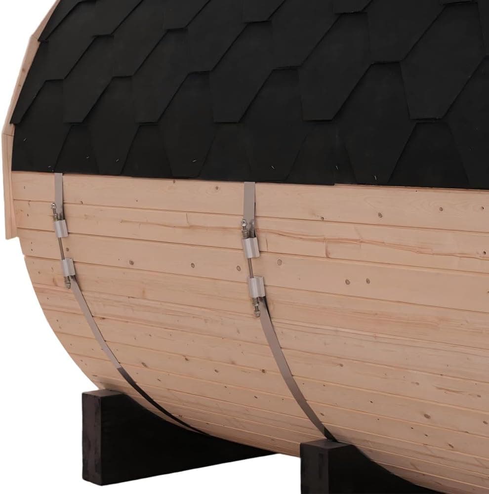 4-6 Person White Pine Outdoor Barrel Sauna thumbnail 6