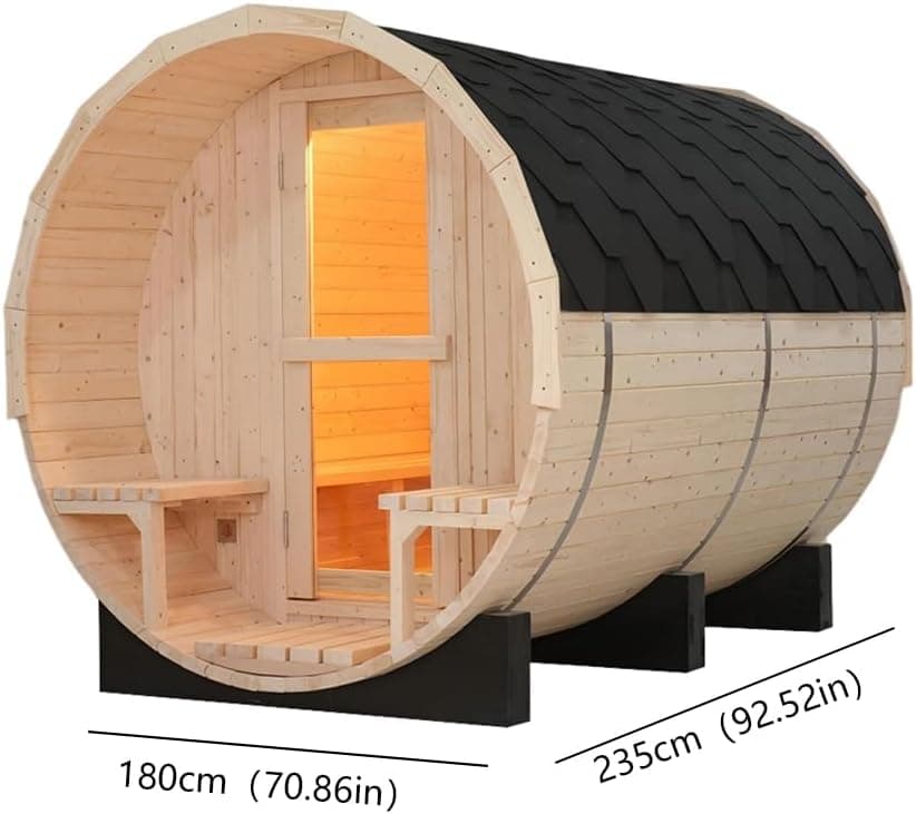 4-6 Person White Pine Outdoor Barrel Sauna thumbnail 2
