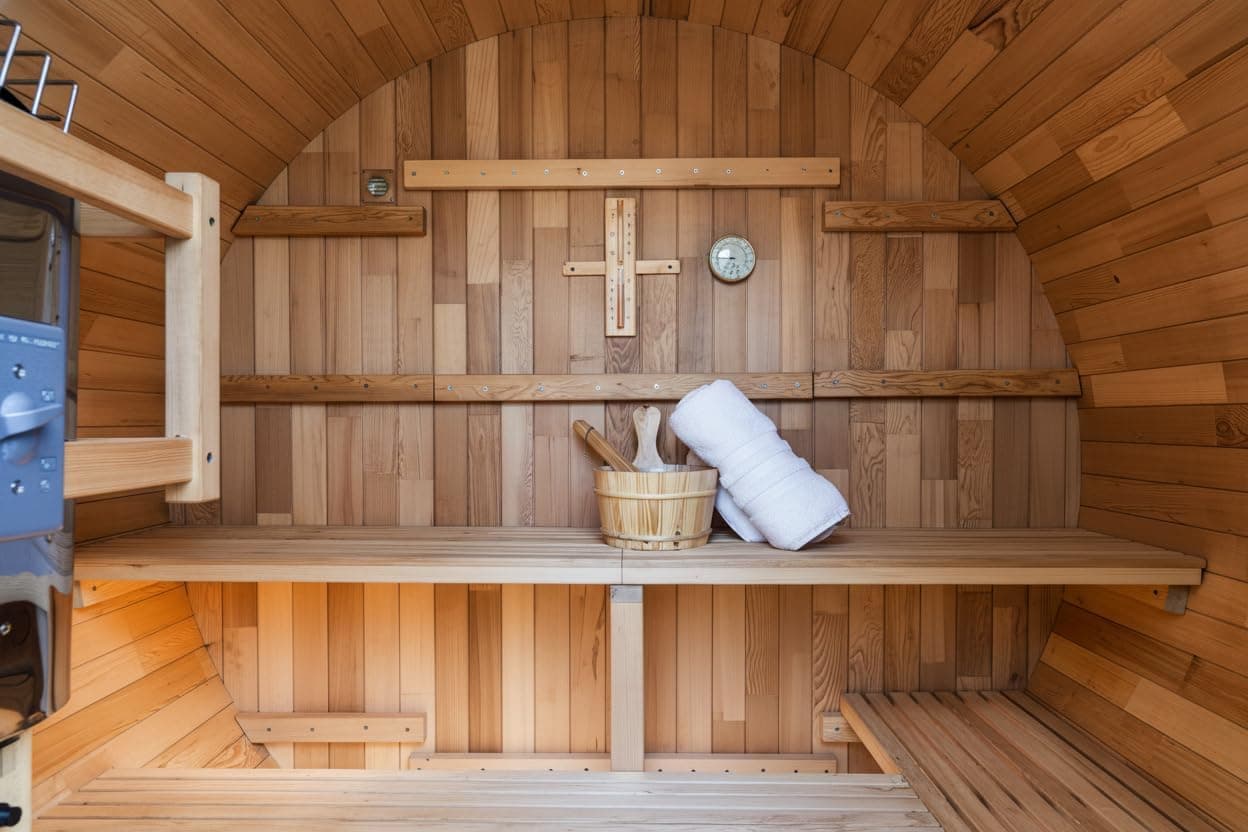 Serenity Nature Air 3-4 Person Canadian Red Cedar Barrel Sauna thumbnail 2