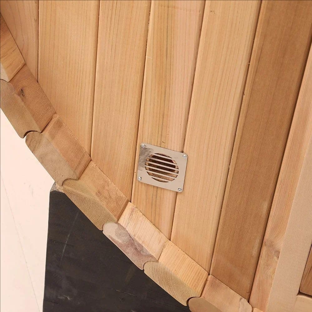 TOULE 2-Person Canadian Hemlock Barrel Sauna thumbnail 5