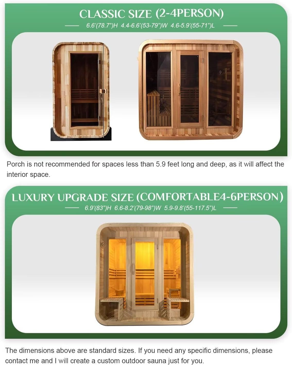 2-10 Person Canadian Cedar Outdoor Cube Sauna thumbnail 2
