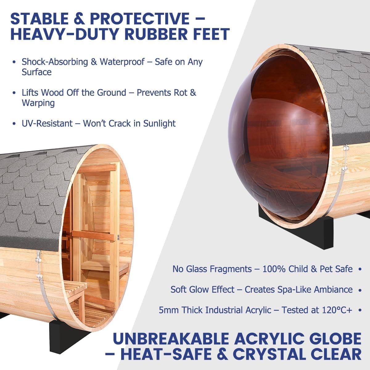 Cedar Panoramic 6-8 Person Luxury Barrel Sauna thumbnail 4