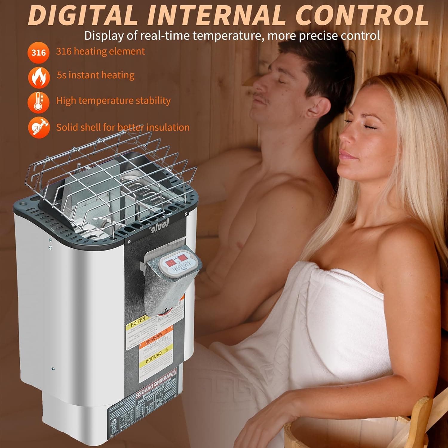 TOULE 6-8 Person Canadian Red Cedar Barrel Sauna thumbnail 2