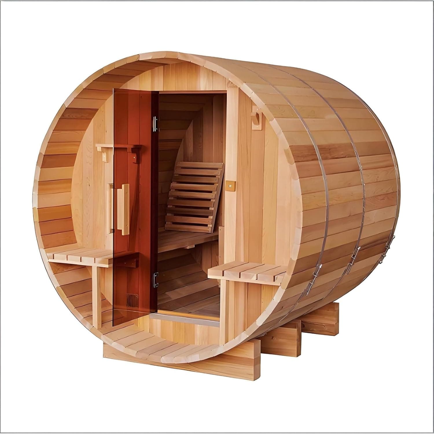 Cedar Outdoor Barrel Sauna Home Spa Kit thumbnail 2