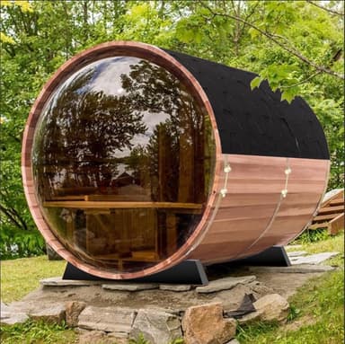 Toule 4-6 Person Red Cedar Panoramic Barrel Sauna