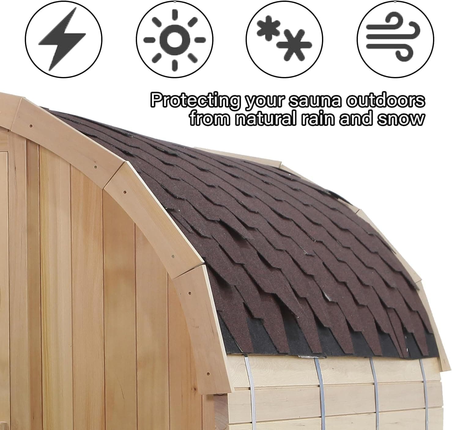 Outdoor 2-Person Spruce Barrel Sauna with Electric Stove thumbnail 6