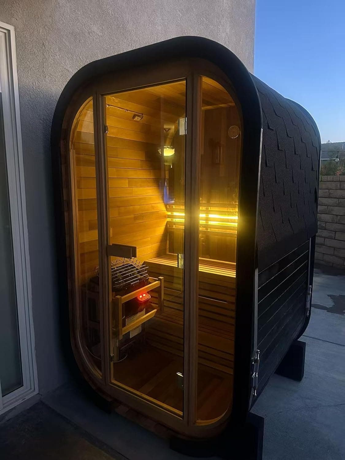 ZONEMEL 2-Person Canadian Red Cedar Cube Sauna thumbnail 3