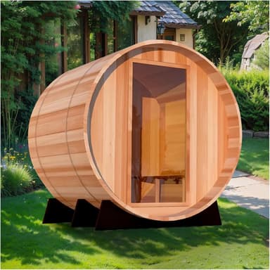 TOULE 2-Person Canadian Hemlock Barrel Sauna