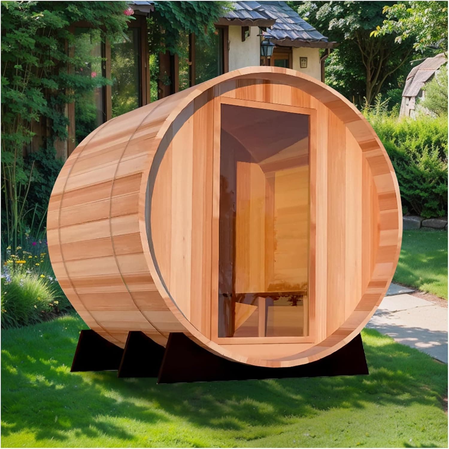 TOULE 2-Person Canadian Hemlock Barrel Sauna - Image 1
