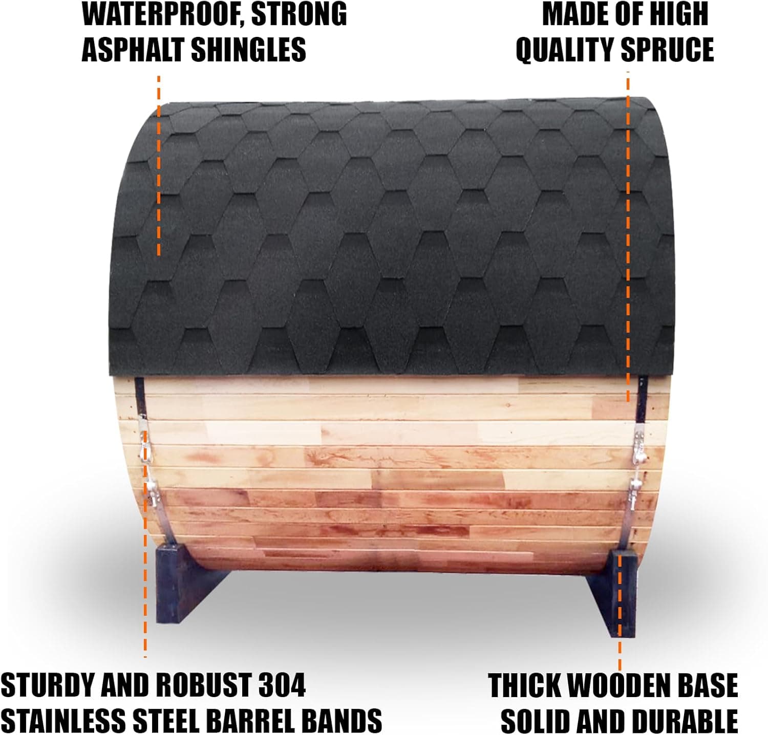 Spruce 2-Person Outdoor Barrel Sauna Kit thumbnail 6