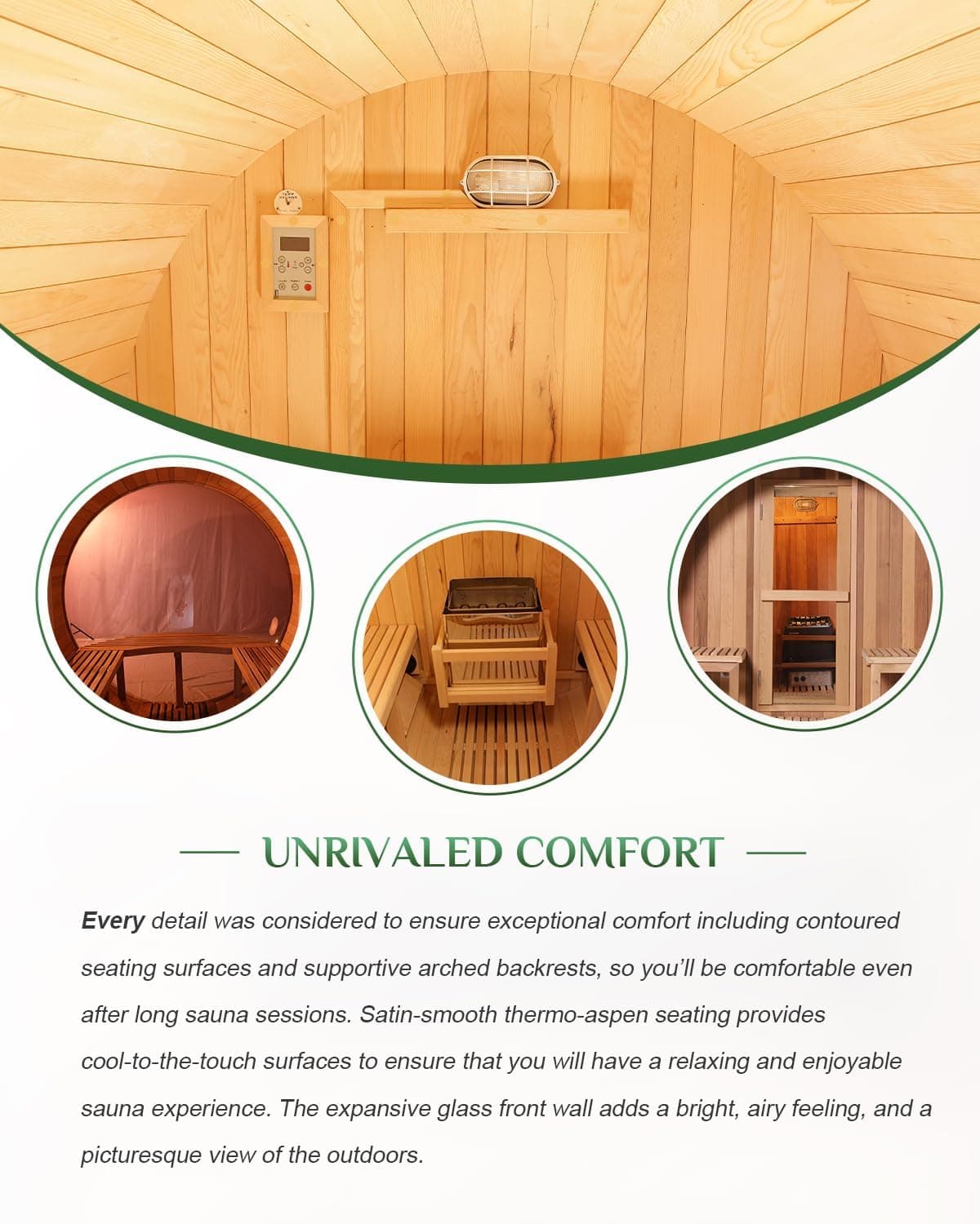Cedar Barrel Sauna 2-10 Person Customizable Outdoor thumbnail 4