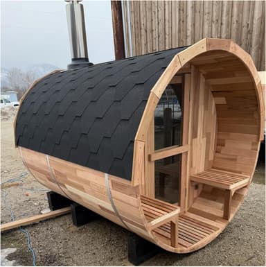 Smartmak 2-10 Person Canadian Hemlock Barrel Sauna