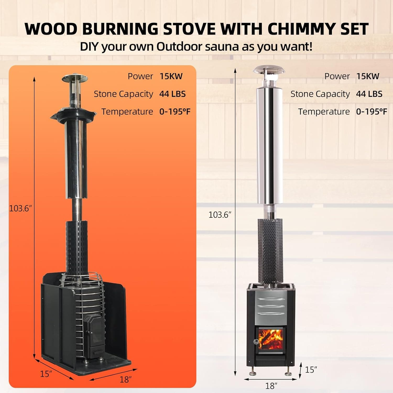 Smartmak 2-10 Person Canadian Cedar Barrel Sauna thumbnail 3