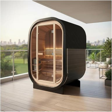 ZONEMEL 2-Person Canadian Red Cedar Cube Sauna