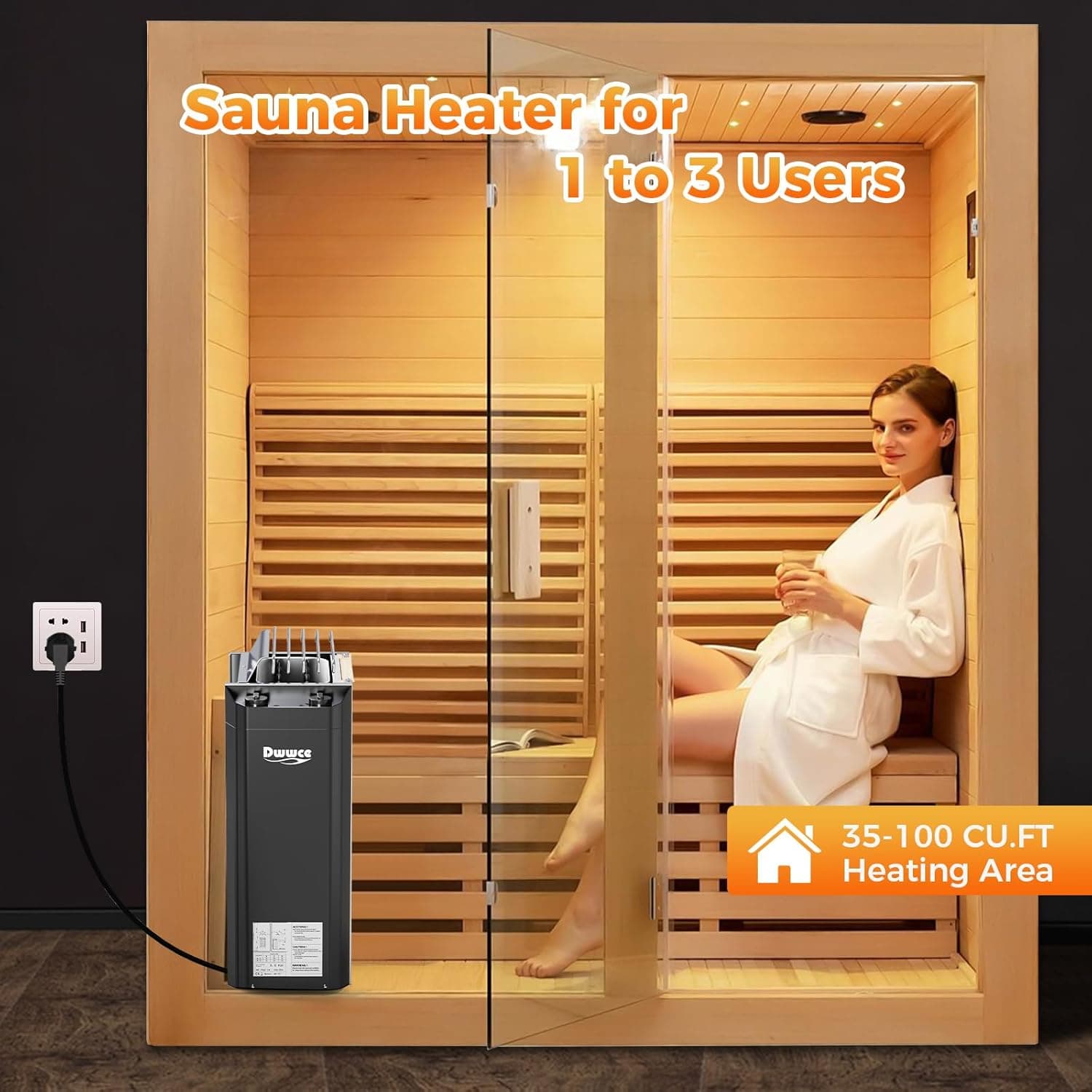 2KW Electric Sauna Heater with Timer thumbnail 4