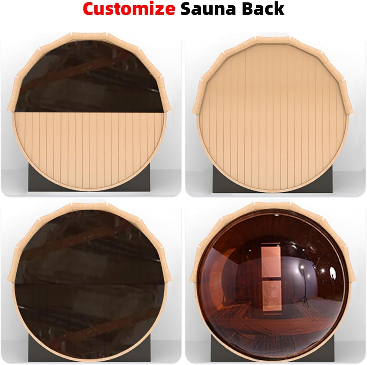 4-8 Person DIY Wooden Barrel Sauna with Porch thumbnail 5