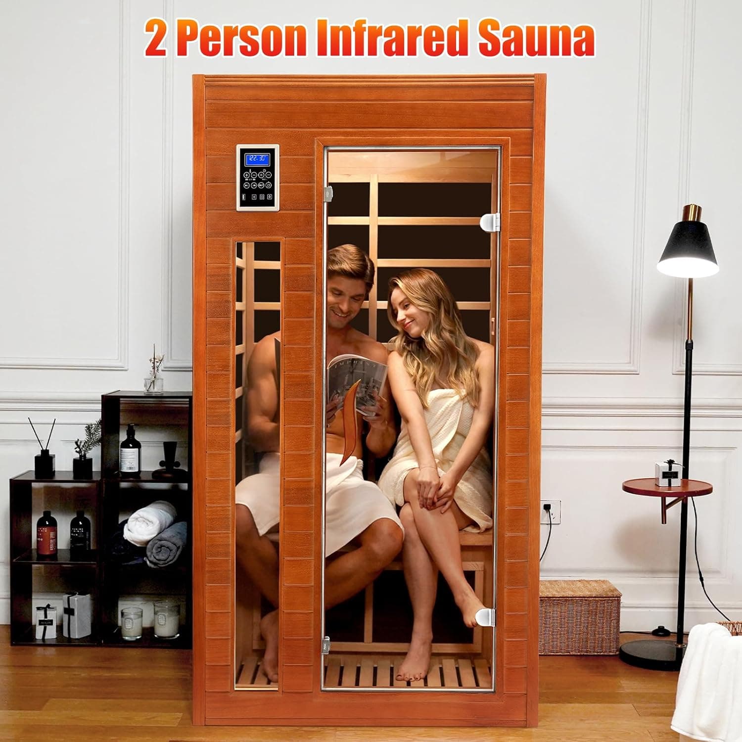 X-Vcak 1-2 Person Infrared Home Sauna with Red Light Therapy thumbnail 3