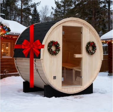 Smartmak 2-10 Person Canadian Cedar Barrel Sauna