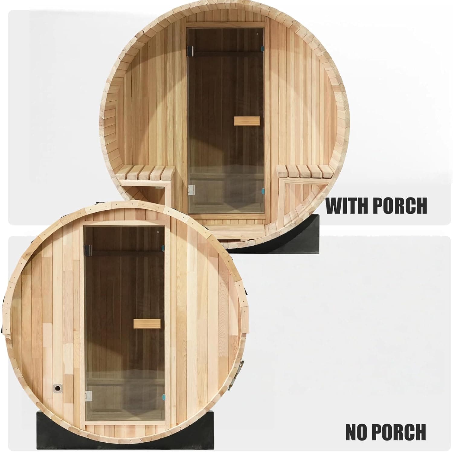 Customizable 4-10 Person Canadian Red Cedar Barrel Sauna thumbnail 2