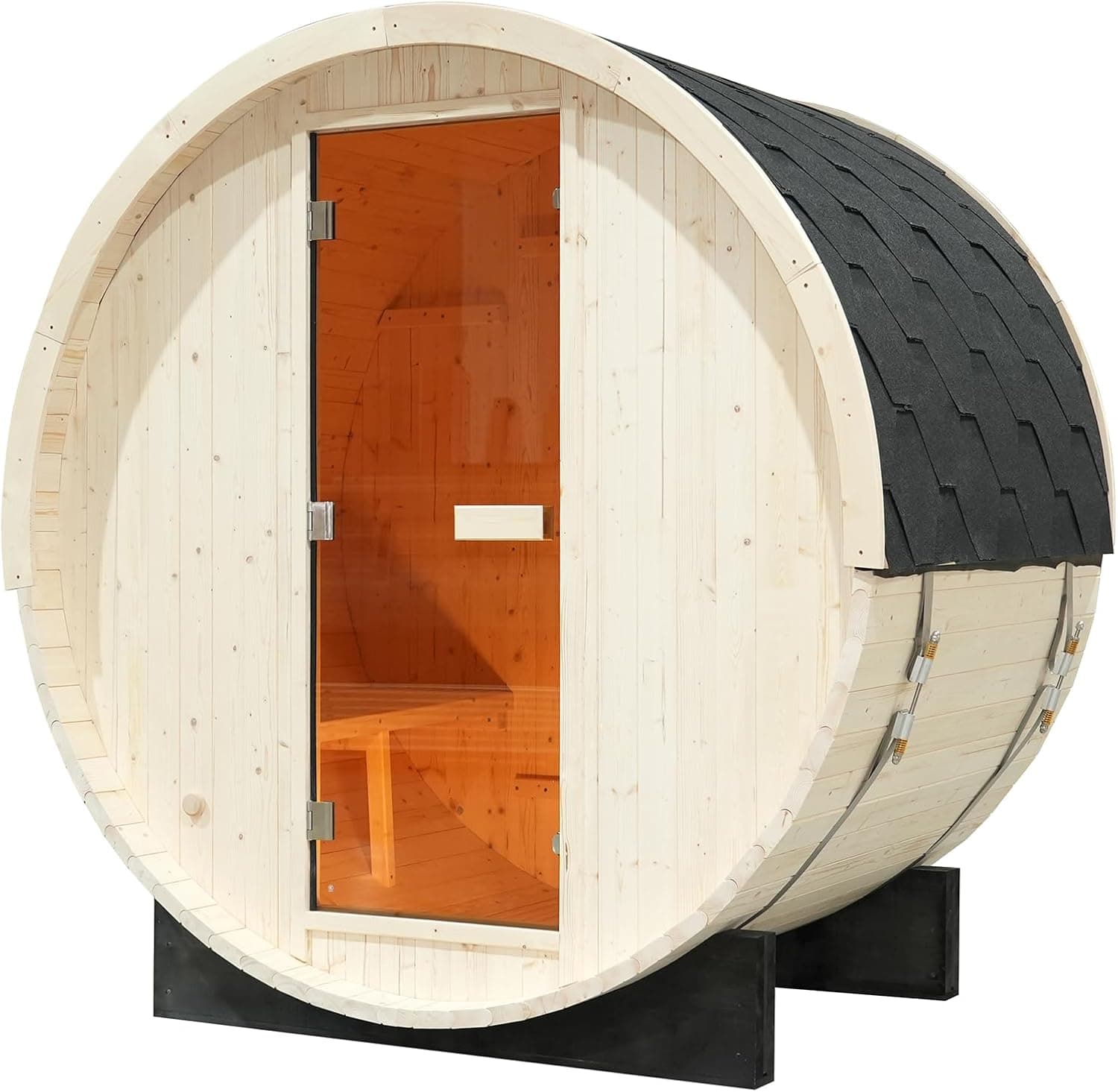 Outdoor 2-Person Canadian Spruce Barrel Sauna - Image 1
