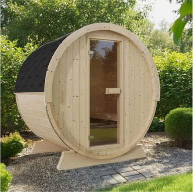 ZONEMEL 2-Person Outdoor Wood Barrel Sauna