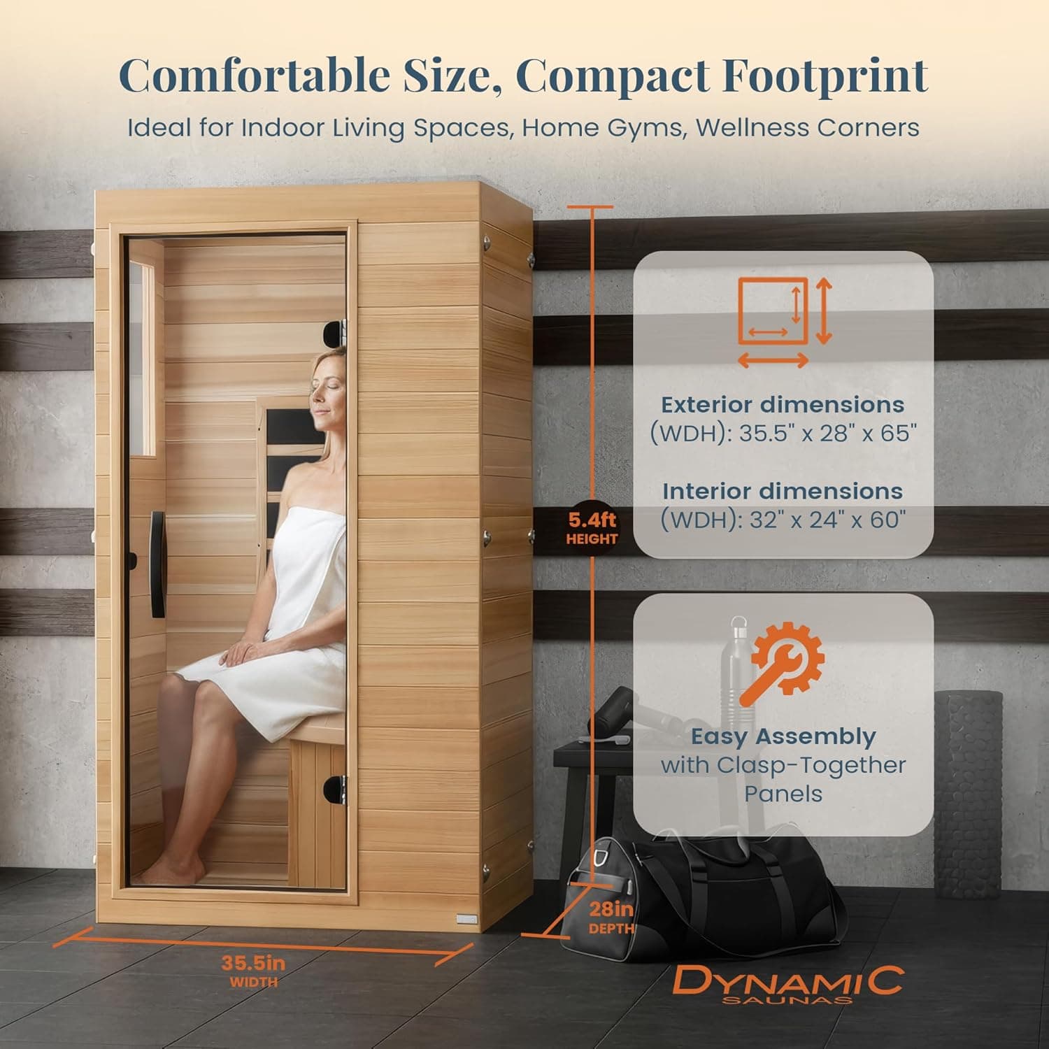 Dynamic Saunas Elite 1-Person Far Infrared Sauna with Red Light Therapy thumbnail 5