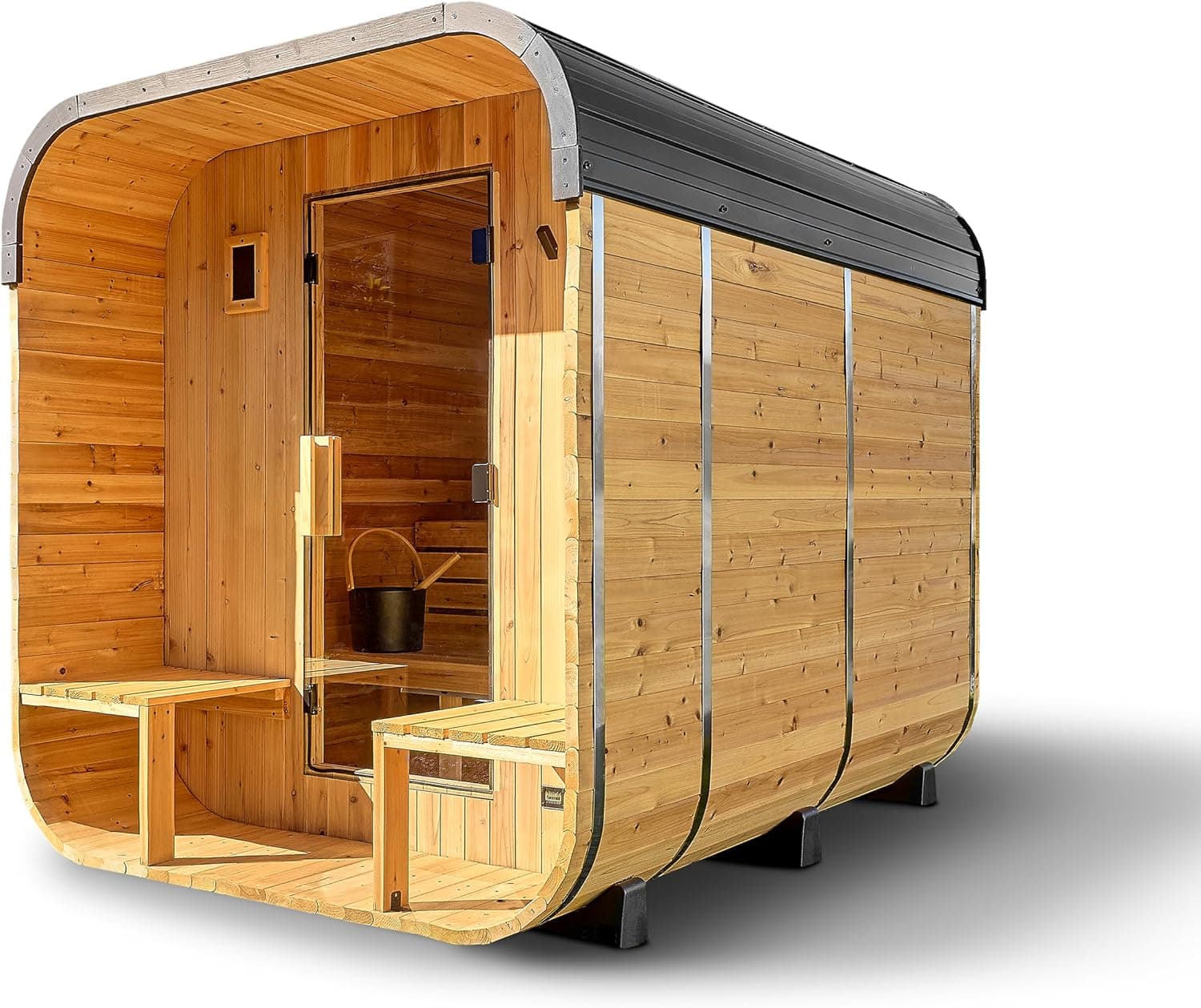 Backyard Discovery Lennon 4-6 Person Cedar Cube Sauna - Image 1