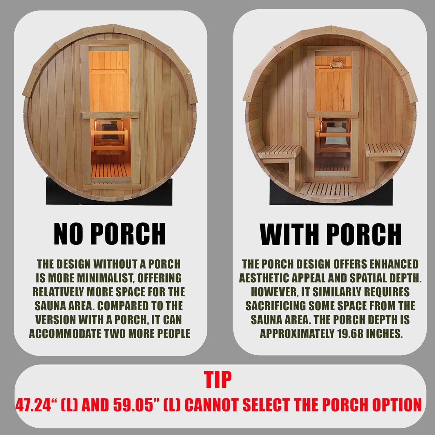 Harvia 2-8 Person Japanese Cedar Barrel Sauna thumbnail 5