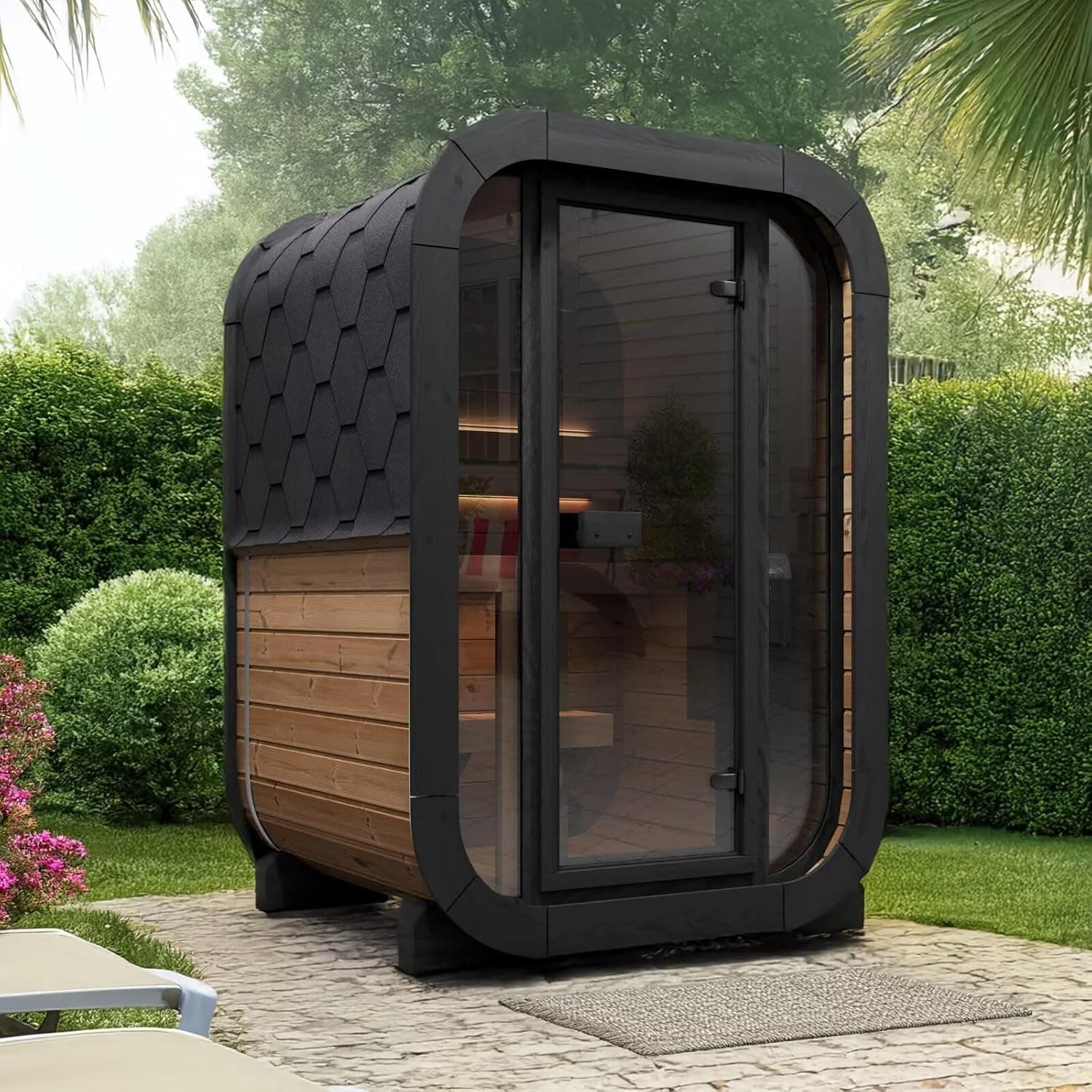 2-10 Person Canadian Cedar Outdoor Cube Sauna - Image 1