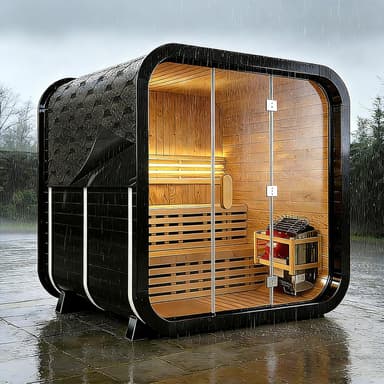 Canadian Red Cedar 4-6 Person Outdoor Cube Sauna