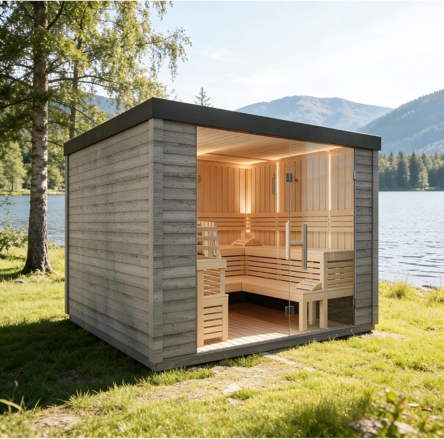 Cedar Outdoor Barrel Sauna Home Spa Kit - Image 1