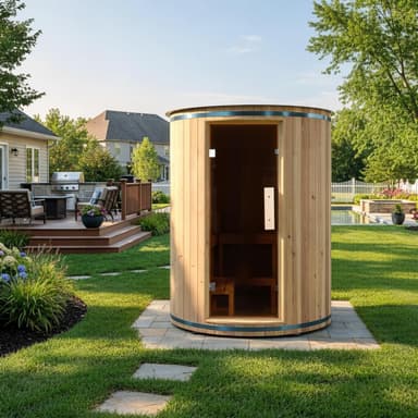 4-Person Japanese Cedar Vertical Barrel Sauna