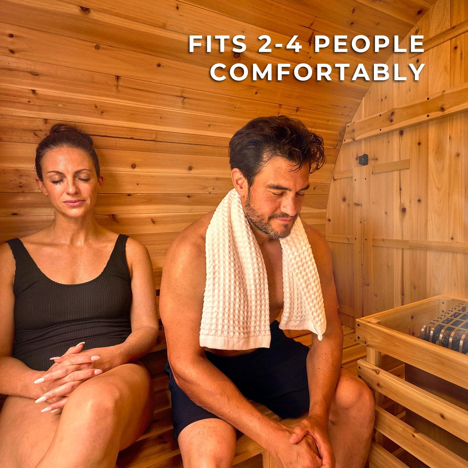 Backyard Discovery Paxton 2-4 Person Cedar Barrel Sauna thumbnail 6