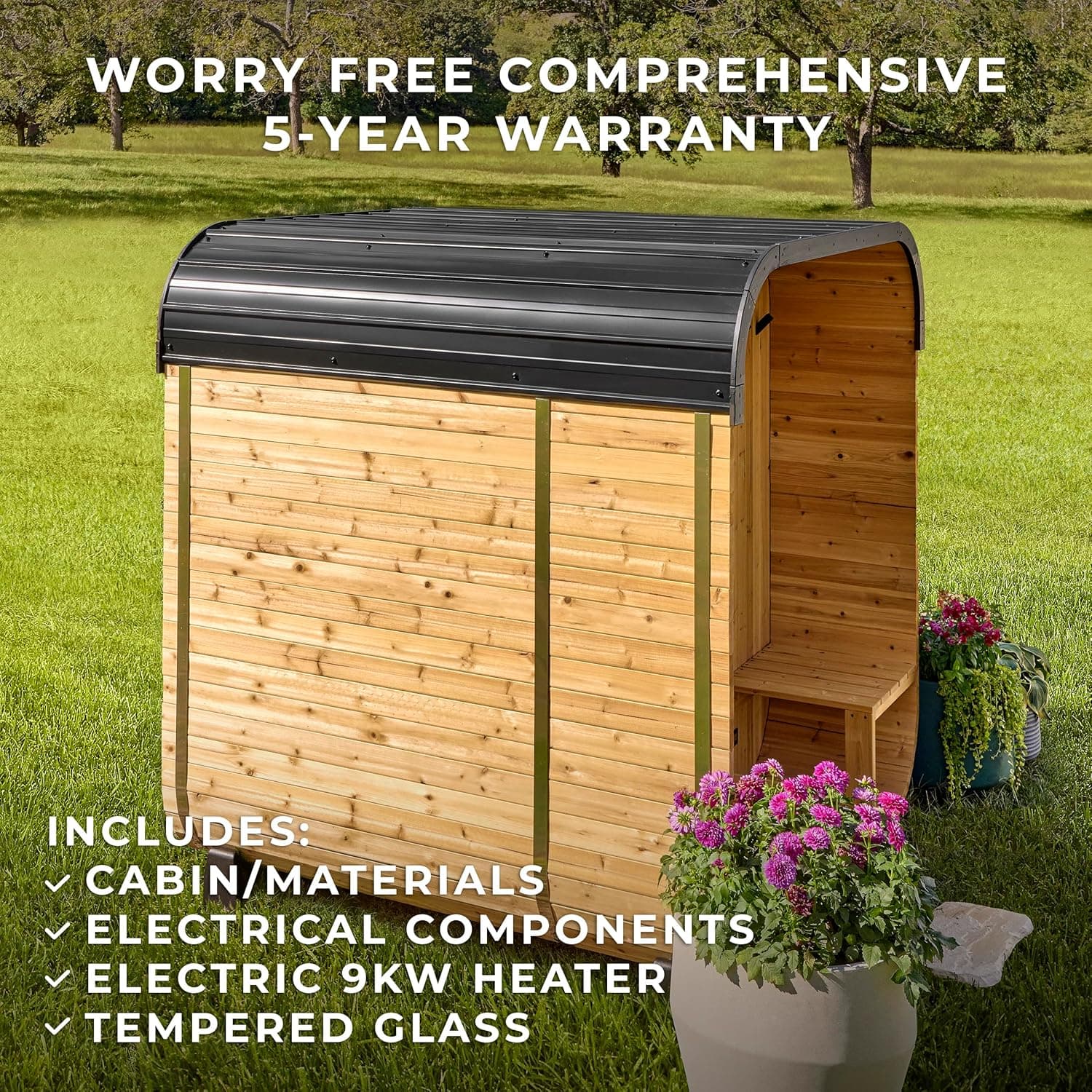 Backyard Discovery Lennon 2-4 Person Cedar Cube Sauna thumbnail 4